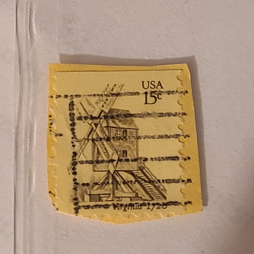 Unique Vintage Yellow USA 15c Stamp